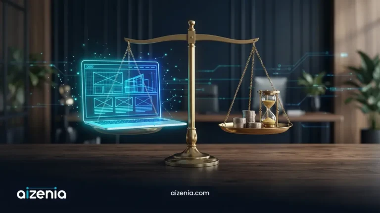 صاحب شركة يقارن عروض أسعار تصميم موقع إلكتروني في مصر على شاشة اللابتوب